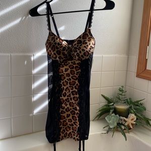 dreamgirl leopard bustier dress